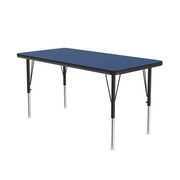 Correll Adjustable Height Activity Kids School Table, 24" W, 48" L, 19" to 29" H, Blue A2448-REC-37